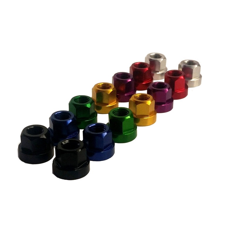 TNT Aluminum Axle Nuts – 3/8″ x 26t – Set of 2 – Assorted Colors