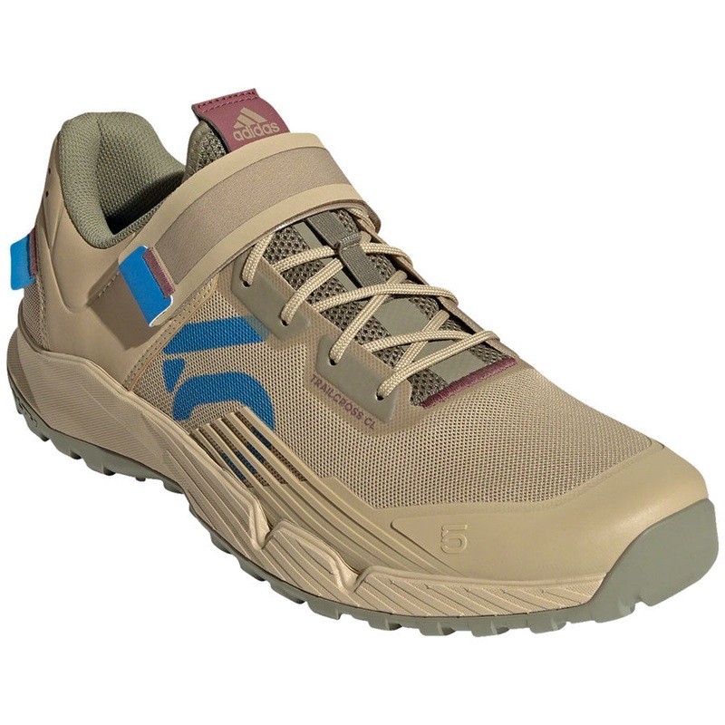 Five Ten Trailcross Mountain Clipless Shoes – Mens Beige Tone/Blue Rush/Orbit Green 9