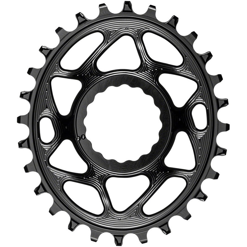 absoluteBLACK Oval Narrow-Wide Direct Mount Chainring – 28t, CINCH Direct Mount, 3mm Offset, Black