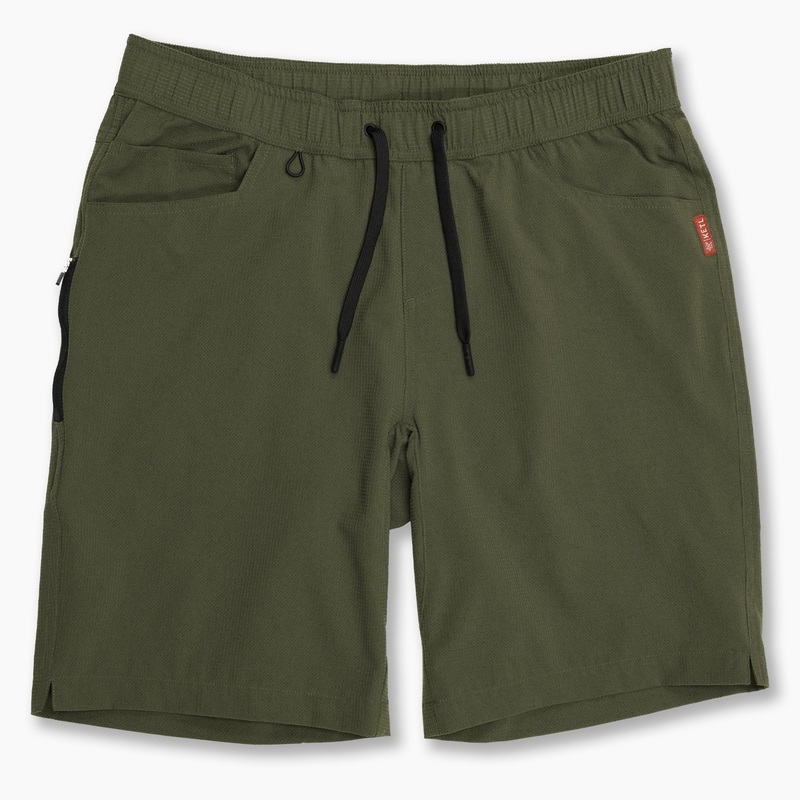 KETL Mtn Vent Lightweight Shorts 9″ Inseam: Summer Hiking & Travel – Ultra-Breathable Airflow Stretch Pine Men’s