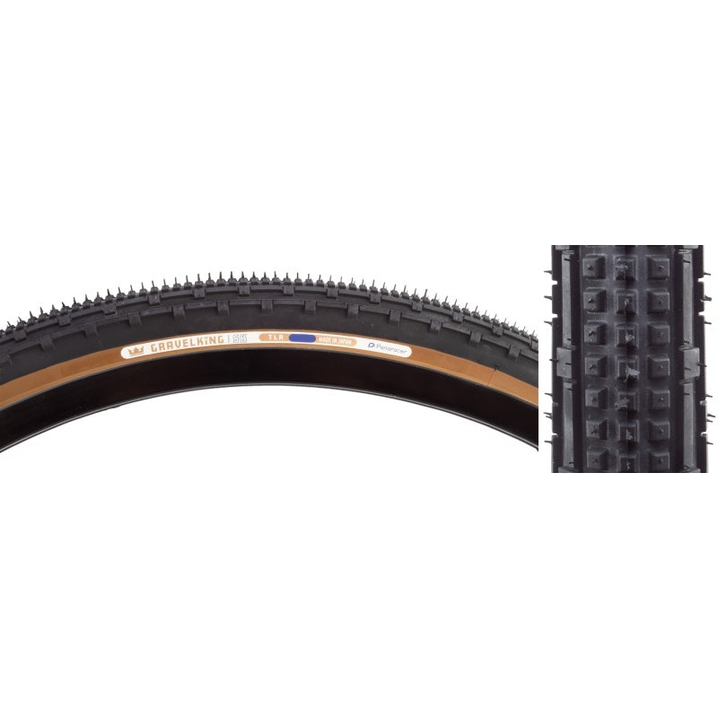 Panaracer GravelKing SK Tire – 700 x 45 Tubeless Folding Black/Brown