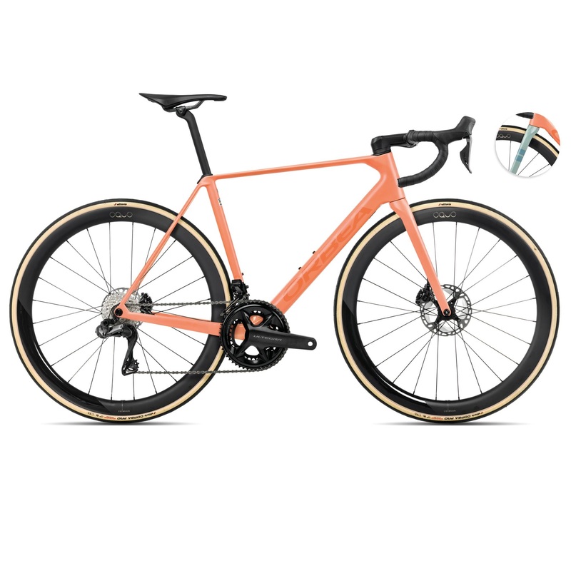 2025 Orbea ORCA M20iLTD Racing ROAD BIKE – 60cm, Orange Cloud (Matte) – Stone Blue (Matte-Gloss)