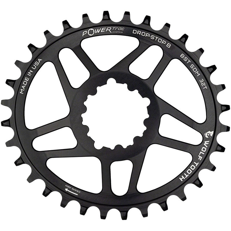 Wolf Tooth Elliptical Direct Mount Chainring – 32t SRAM Direct Mount Drop-Stop B For SRAM 3-Bolt Boost Cranksets 3mm Offset BLK