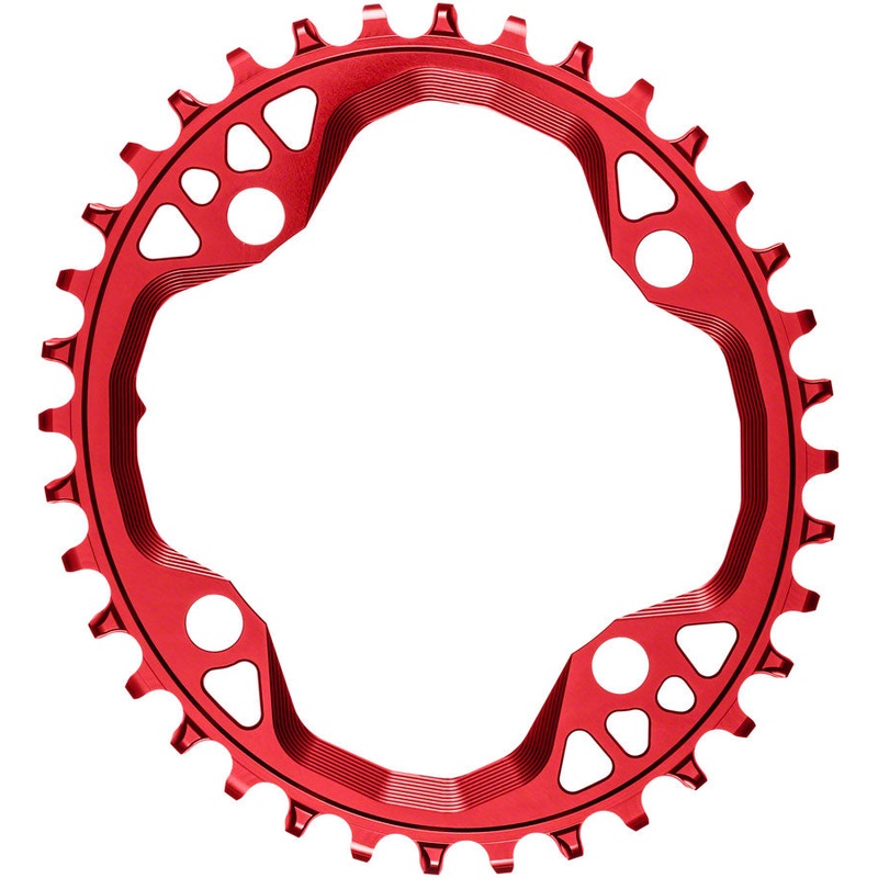 absoluteBLACK Oval 104 BCD Chainring – 36t 104 BCD 4-Bolt Narrow-Wide Red