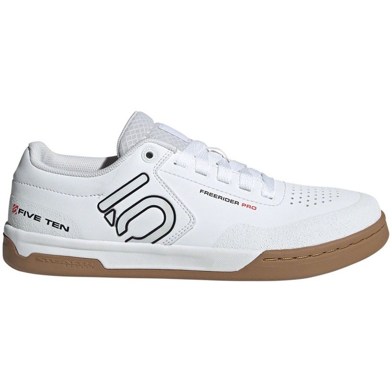 Five Ten Freerider Pro Flat Shoes – Mens FTWR White/Core Black/Red 6
