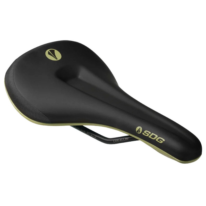 Bike Saddle SDG Bel-Air V3 Max , Lux-Alloy, Black/Olive Green
