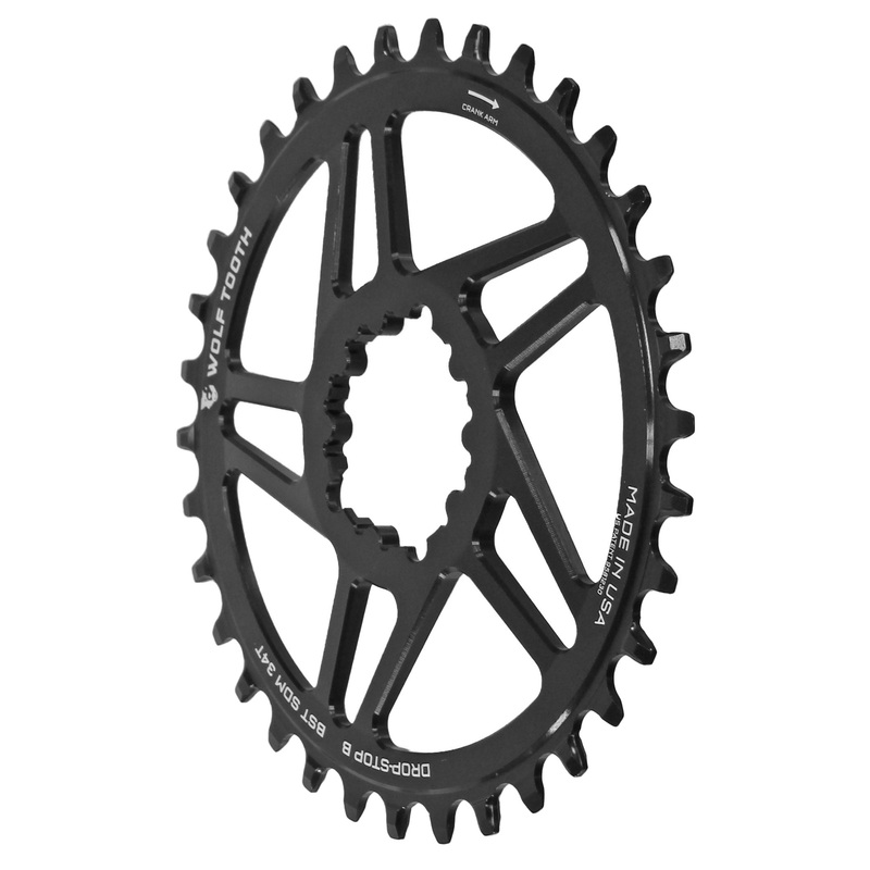 Wolf Tooth Direct Mount Chainring – 32t SRAM Direct Mount Drop-Stop B For SRAM 3-Bolt Boost Cranks 3mm Offset BLK