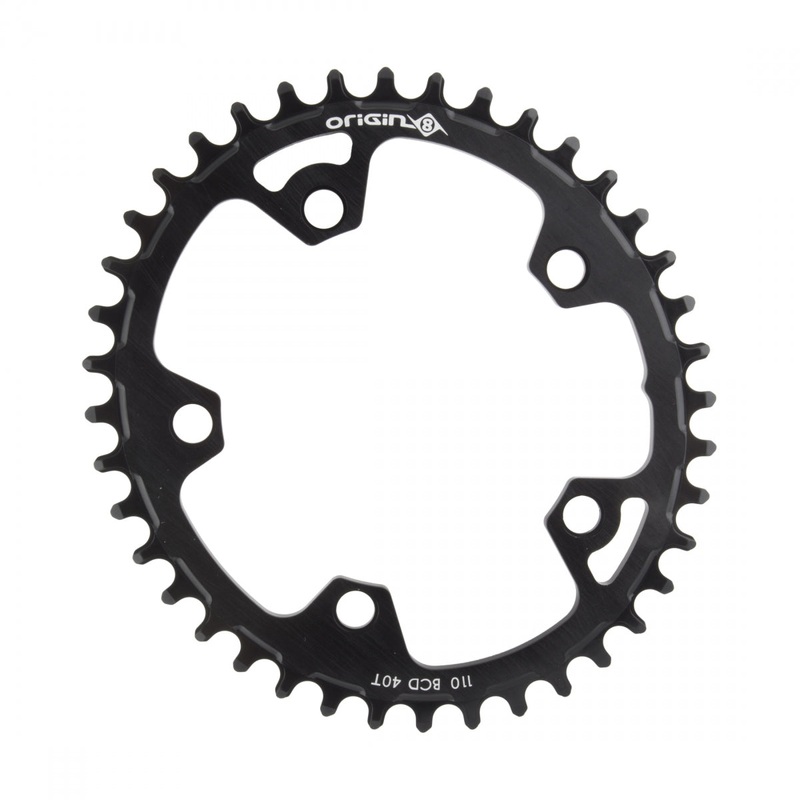 Origin8 Holdfast Oval 1x Chainring 40t 104 BCD 5-Bolt 10/11-Speed Aluminum Blk