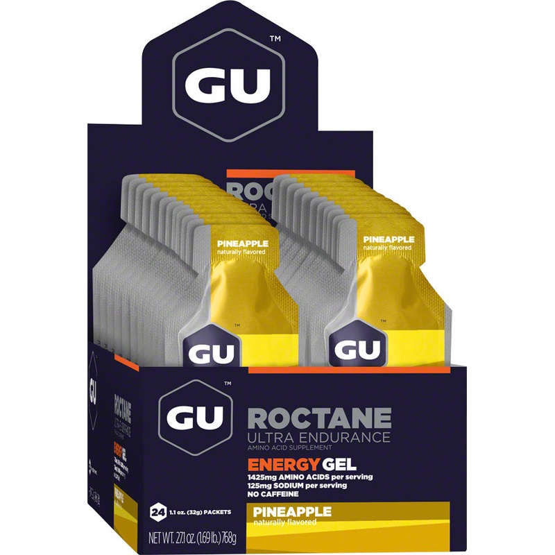 GU Roctane Energy Gel – Pineapple, Caffeine Free, Box of 24