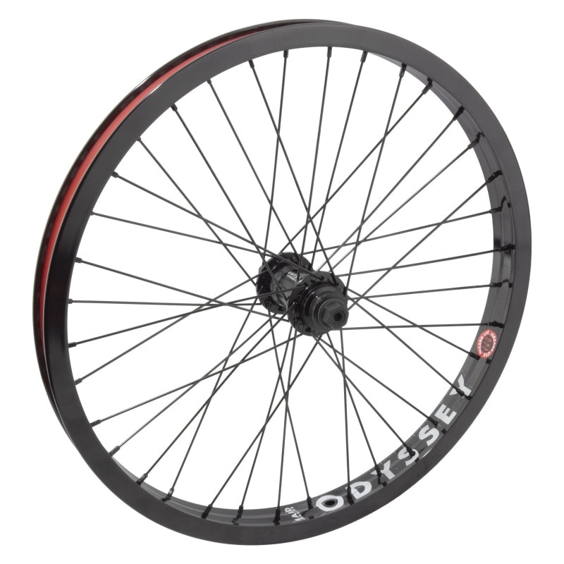 Odyssey Hazard Lite Front Wheel – 20″ 3/8″ x 100mm Rim Brake Hard BLK Clincher