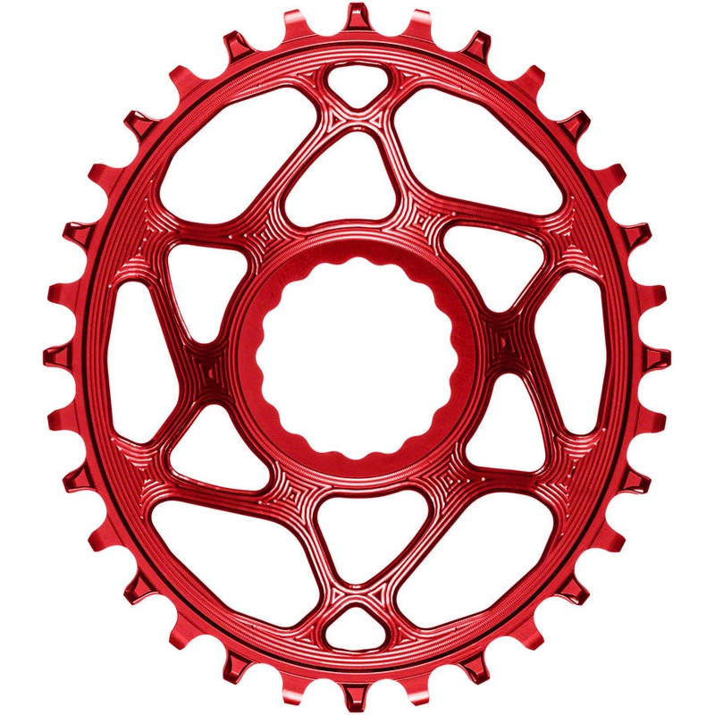 absoluteBLACK Oval Narrow-Wide Direct Mount Chainring – 32t CINCH Direct Mount 3mm Offset Red