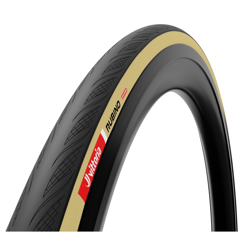 Vittoria Rubino V Tire – 700 x 34 Tubeless Folding BLK/Tan 1C Graphene + Silica G2.0