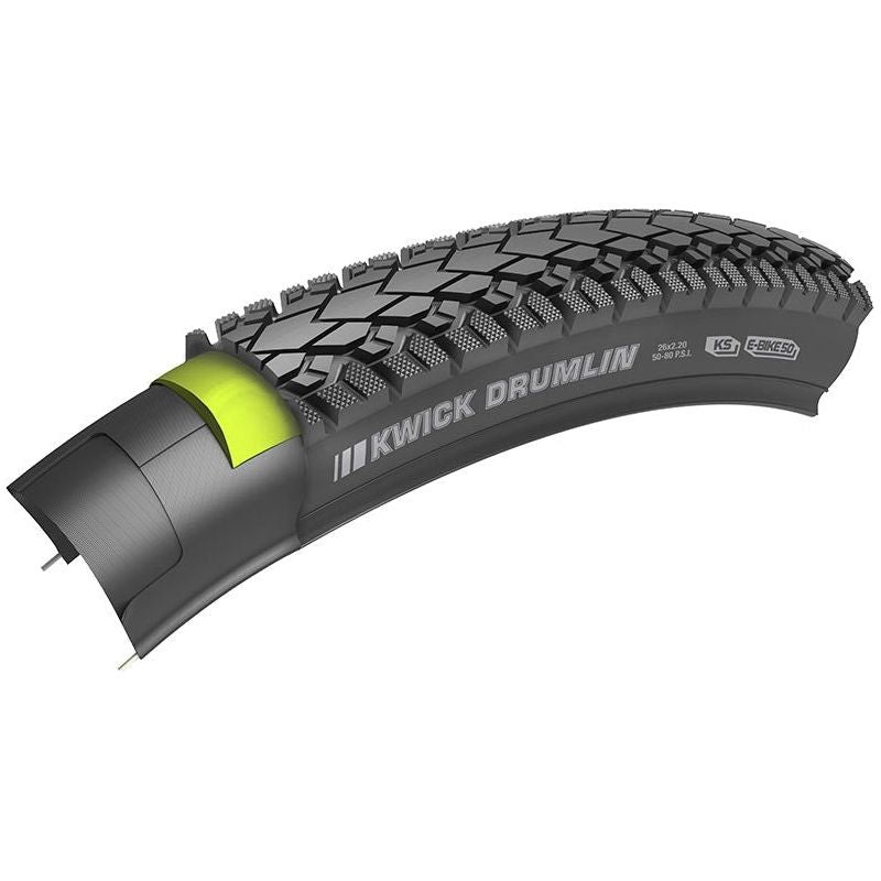 Kenda Kwick Drumlin Tire – 700 x 35 Clincher Wire Black/Reflective 60tpi
