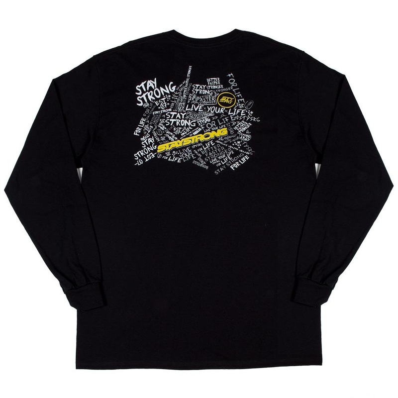 Stay Strong Scribble Long Sleeve T-Shirt – Black