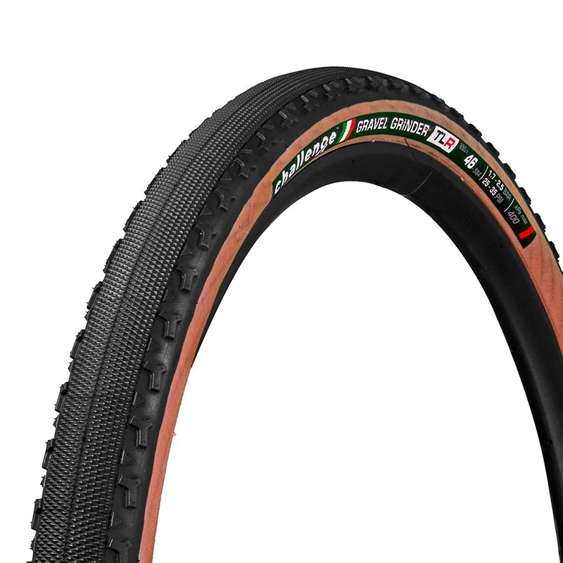 Challenge Gravel Grinder Race Tire Tubeless Black/Brown Handmade 650b x 46 2029
