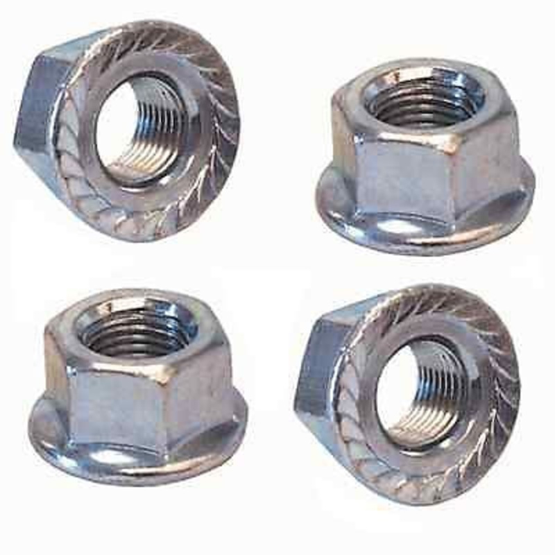 Steel Flanged Axle Nuts 3/8″ x 24t Set of 4