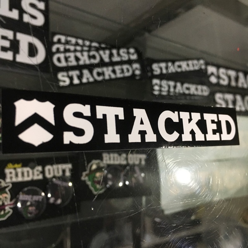 Stacked Handlebar Shield Vinyl Sticker Black