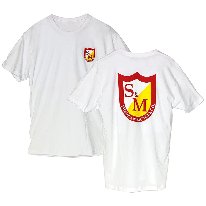 S&M CLASSIC SHIELD T – WHITE W/FRONT & BACK PRINT – XL