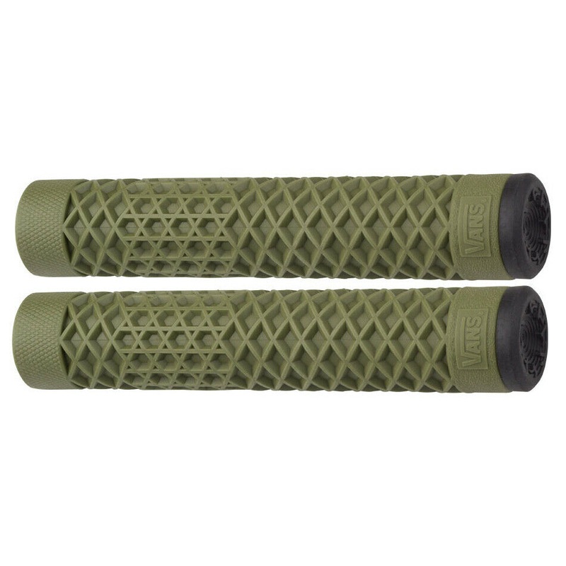 Cult Vans Waffle BMX Grips w/ Bar Ends – Flangeless – Army Green – USA Made