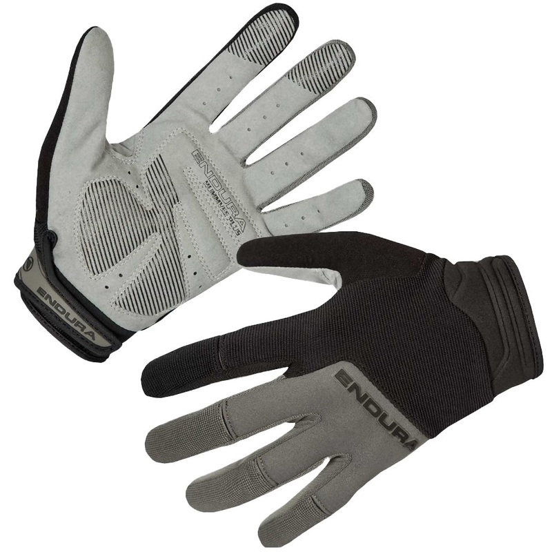Endura Hummvee Plus II Cycling Gloves Black | Durable, Protective, Gel Padding, Neoprene Knuckles, Stretch Rib Mesh, Grip-Enhancing Silicone Print