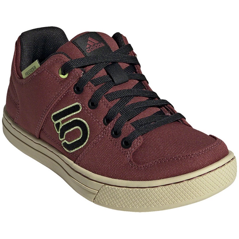 Five Ten Freerider Canvas Flat Shoes – Womens Quiet Crimson/Core BLK/Pulse Lime 9