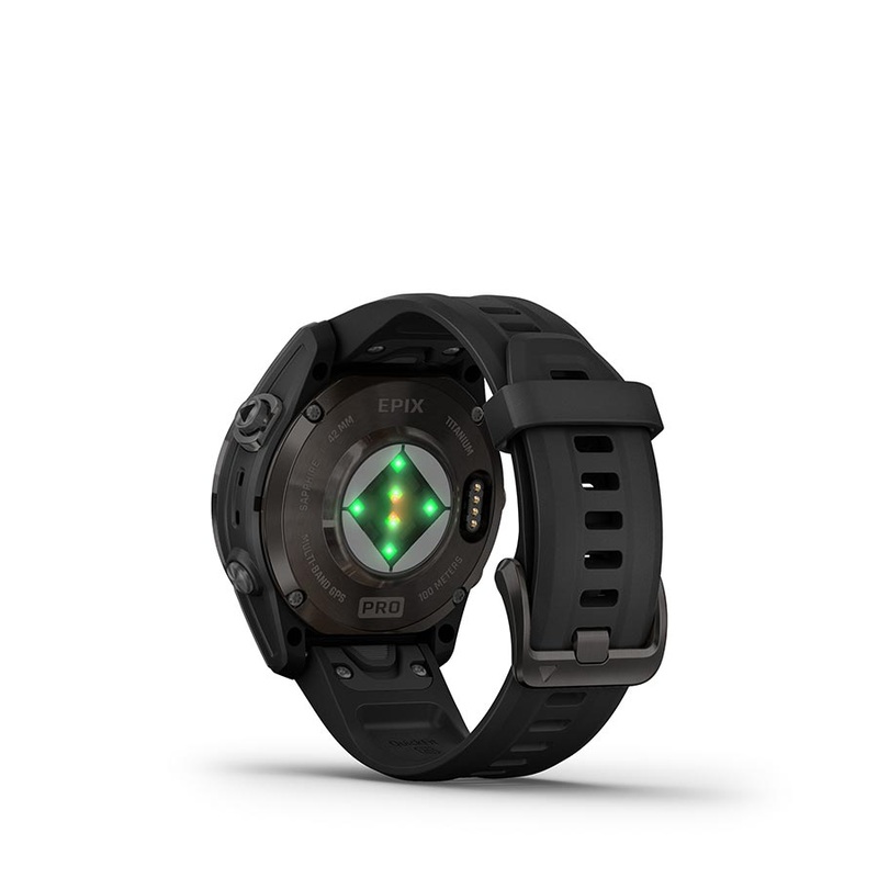 Garmin Epix Pro Sapphire Edition 42mm Watch Watch Color: Titanium Wristband: Black – Silicone