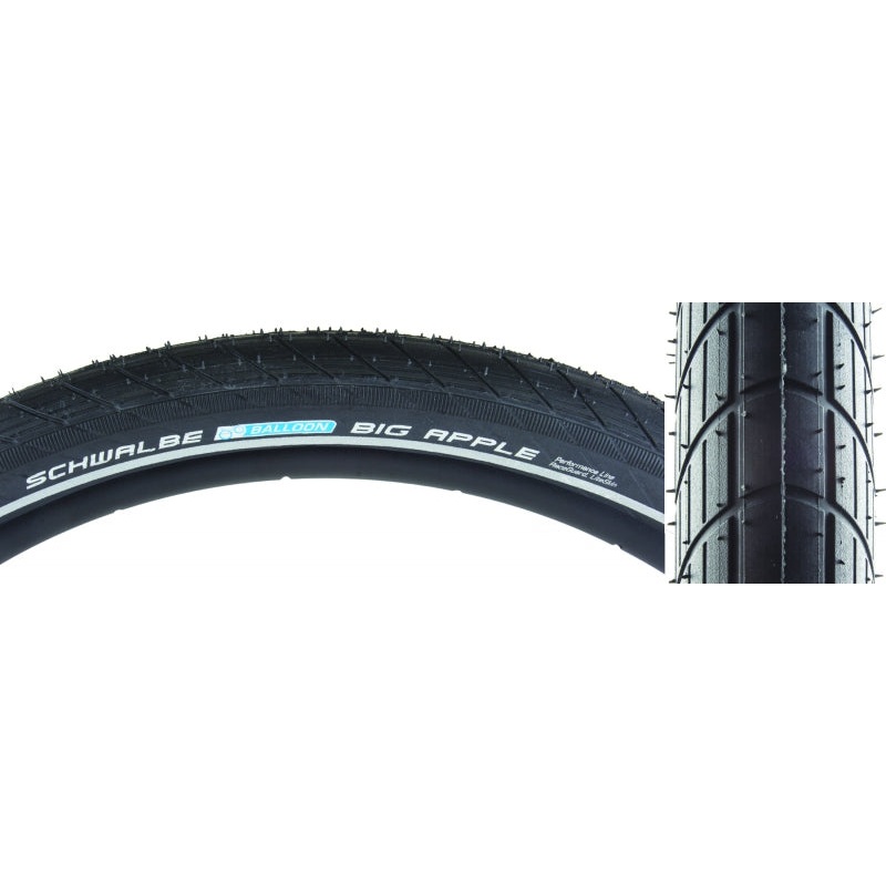 Schwalbe Big Apple Tire – 20 x 2 Clincher Wire Black Performance Line