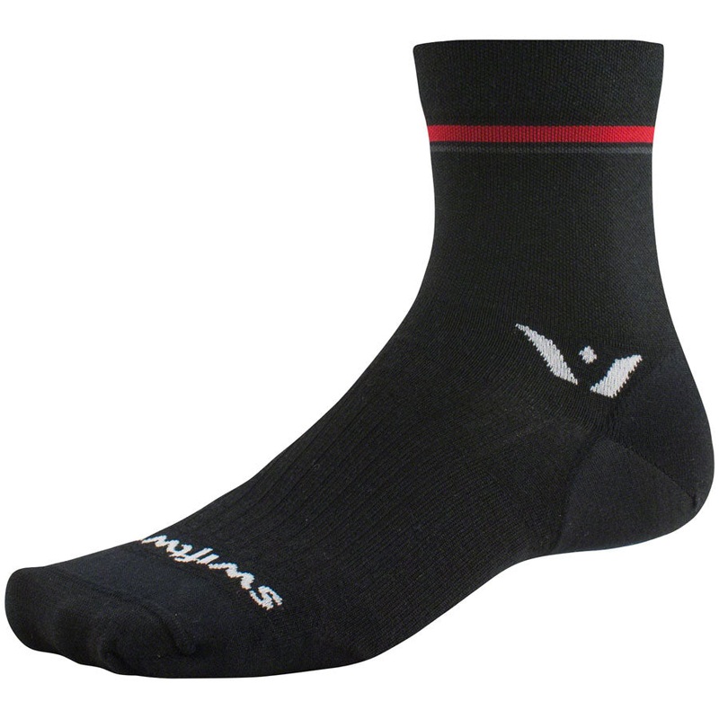 Swiftwick Pursuit Four Ultralight Socks – 4″ Retro Stripe Black Small