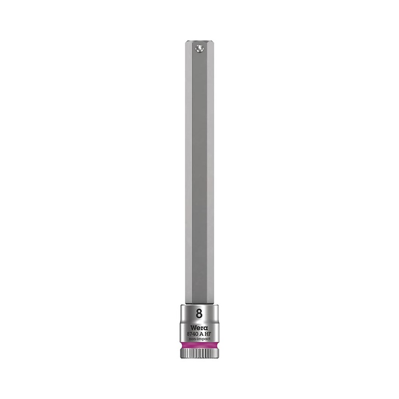 Wera 8740A HF Zyklop 1/4 Drive Hex 8.0 x 100mm with HF