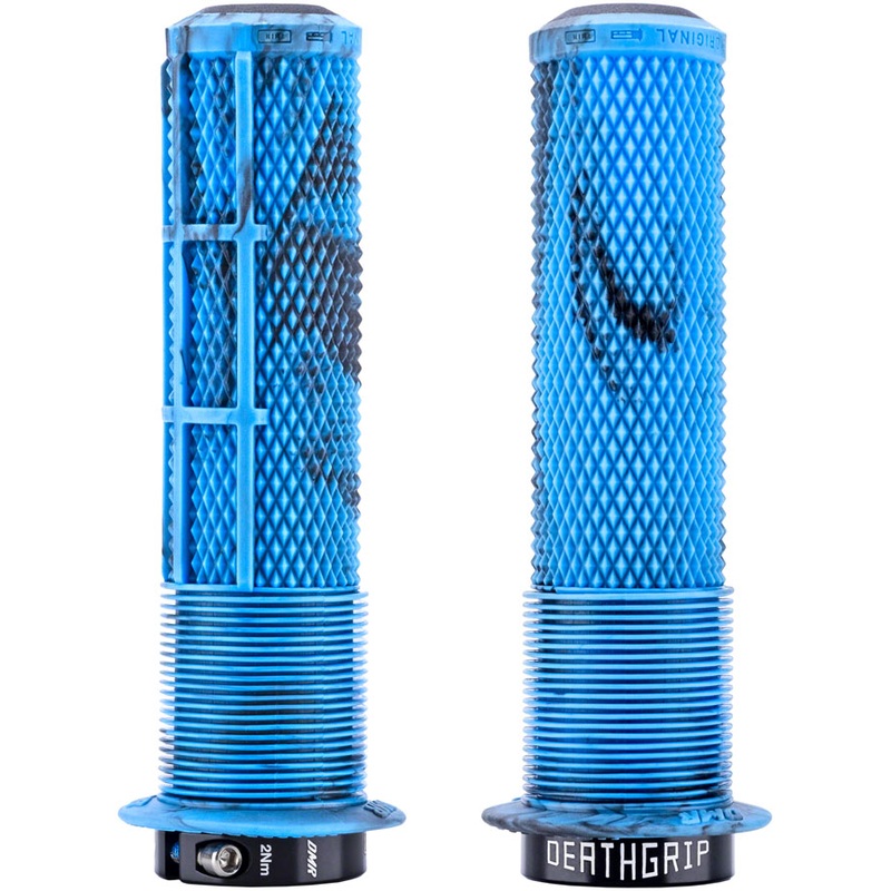 DMR DeathGrip 2 Flanged Grips – Thin, Lock-On, Blue Mable