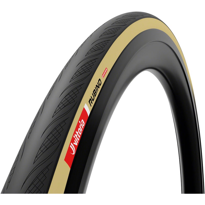 Vittoria Rubino V Tire – 700 x 32 Clincher Folding BLK/Tan 1C Graphene + Silica G2.0