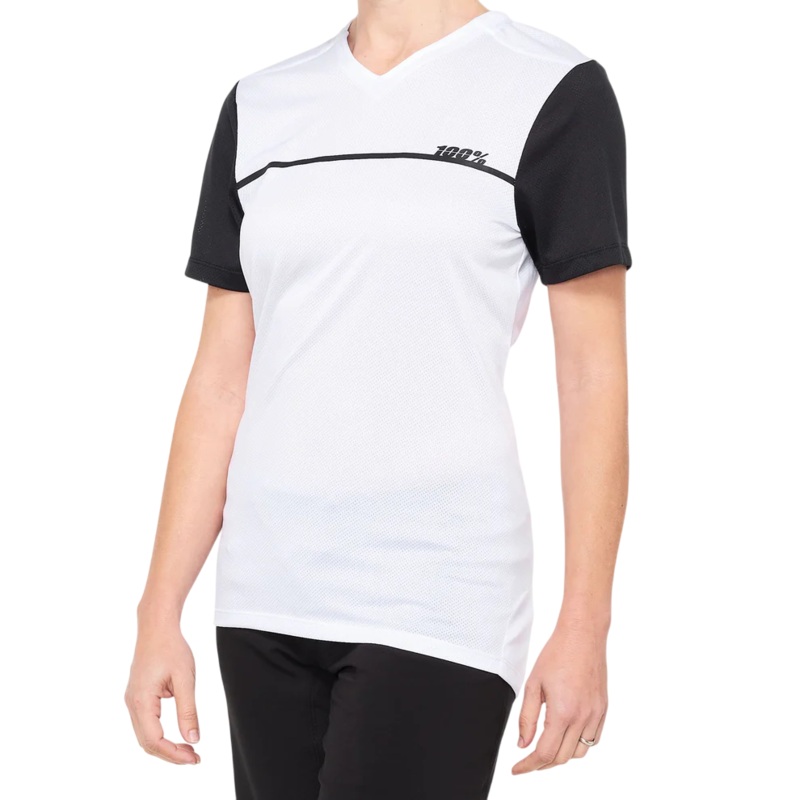 100% Ridecamp Short Sleeve MTB Jersey – Womens – White-Black