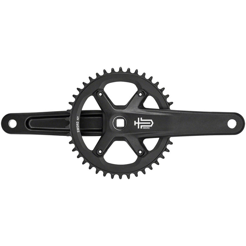microSHIFT Sword BLK 1x Crankset – 175mm 9/10-Speed 42t 110 Asym BCD JIS Square Taper Spindle Interface BLK