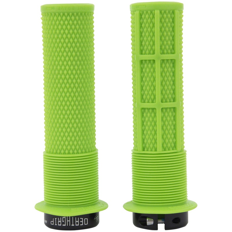 DMR DeathGrip Flanged Grips – Thick, Lock-On, Sick Green