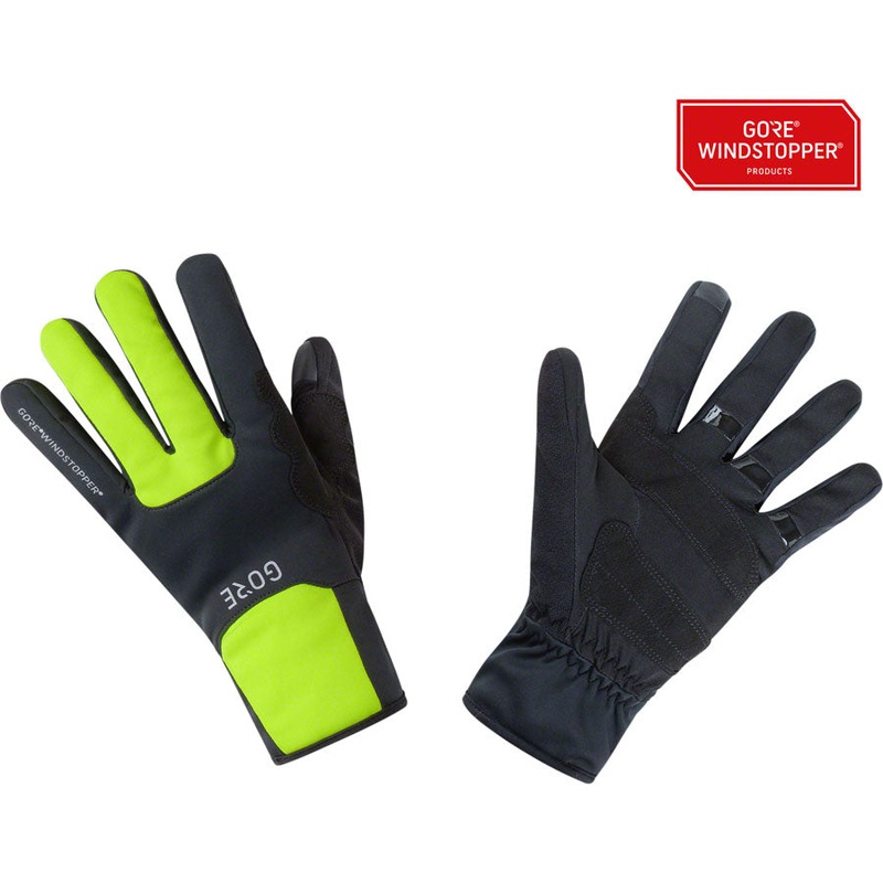 Gorewear M Windstopper Thermo Gloves – Black/Neon Yellow Full Finger X-Large