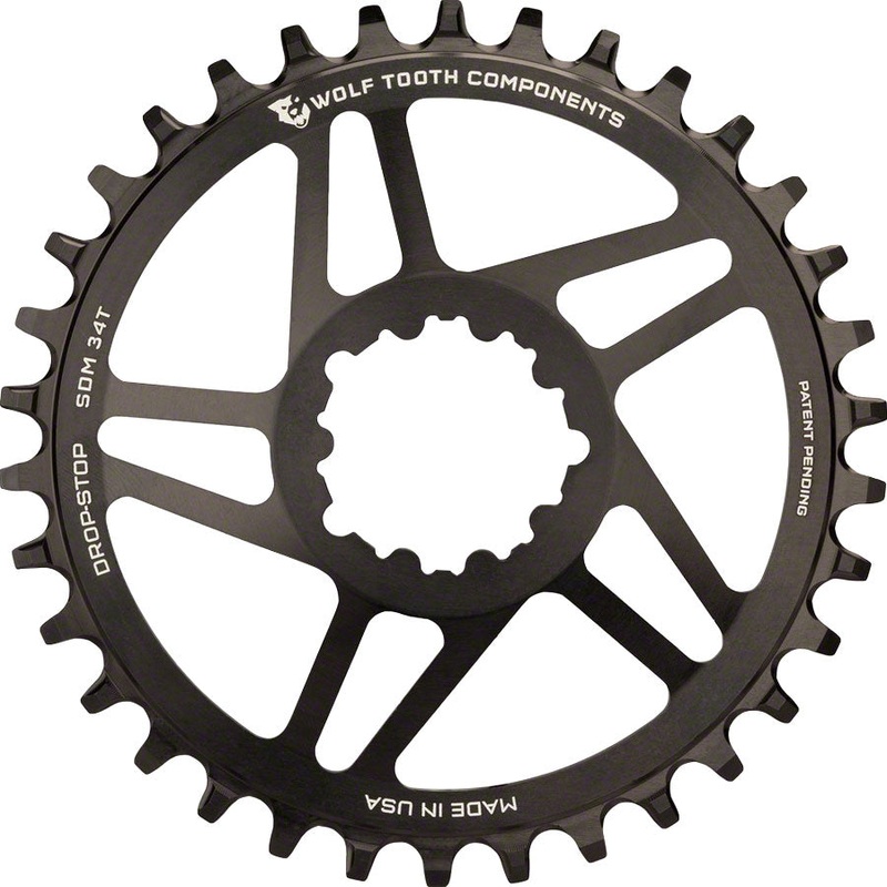 Wolf Tooth Direct Mount Chainring – 30t, SRAM Direct Mount, Drop-Stop A, For SRAM 3-Bolt Cranksets, 6mm Offset, Black