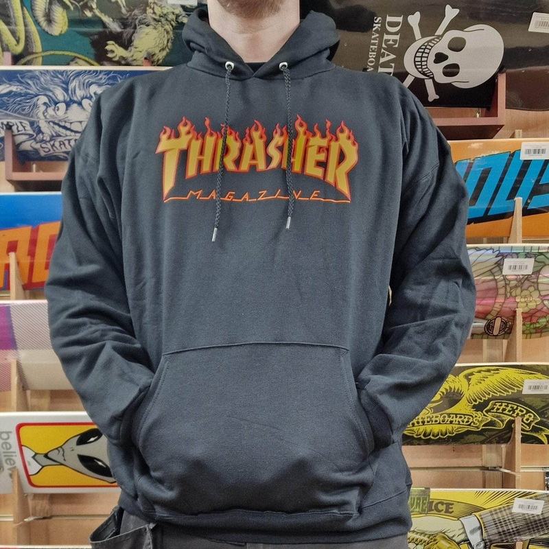 Thrasher Flame Logo Hoody Black