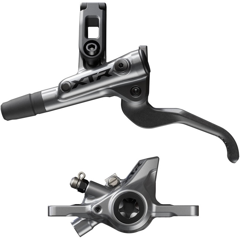 Shimano XTR M9200 XC Disc Brake and Lever – Left/Front,  Post Mount, 2-Piston Caliper, SM-BH90-SS Hose, Metal Pads, Gray