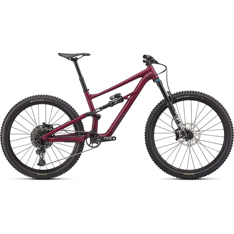 2022 Specialized status 140 bike satin raspberry / cast umber s5