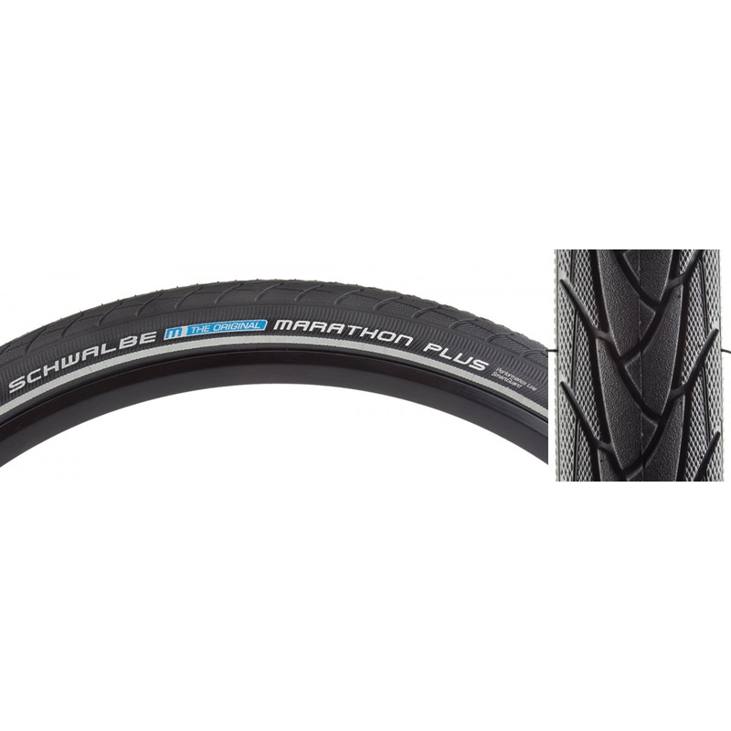 Tire Swb Marathon Plus 700X28 Perf Twin Sm-Guard Black/Bk/Ref Endurance E25 Wire