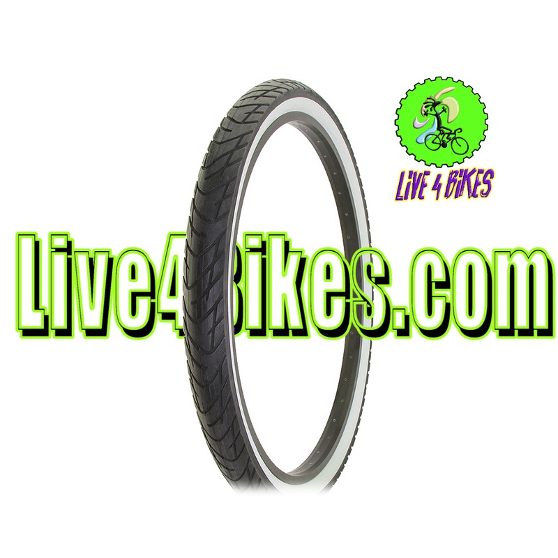 City 26 in White Wall Beach Cruiser Tire 26×2.125 Smooth slick Tire – Live 4 Bikes
