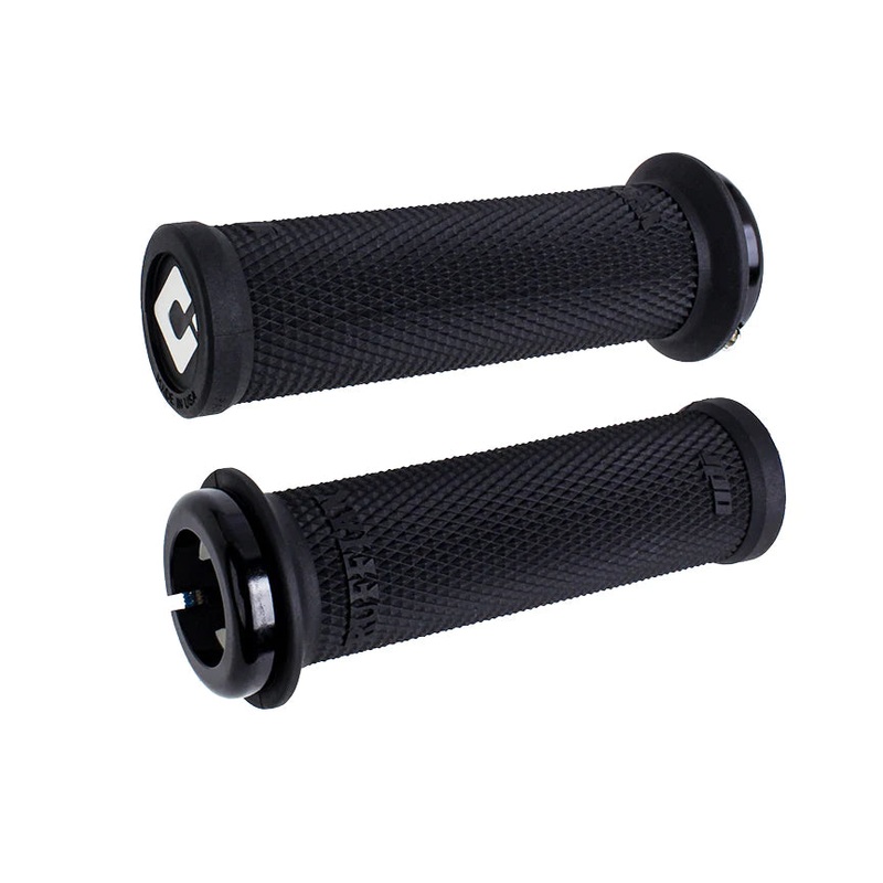 ODI Ruffian Mini V2.1 Lock-On BMX Grips – 110mm – Flanged – Black w/ Black clamps – USA Made