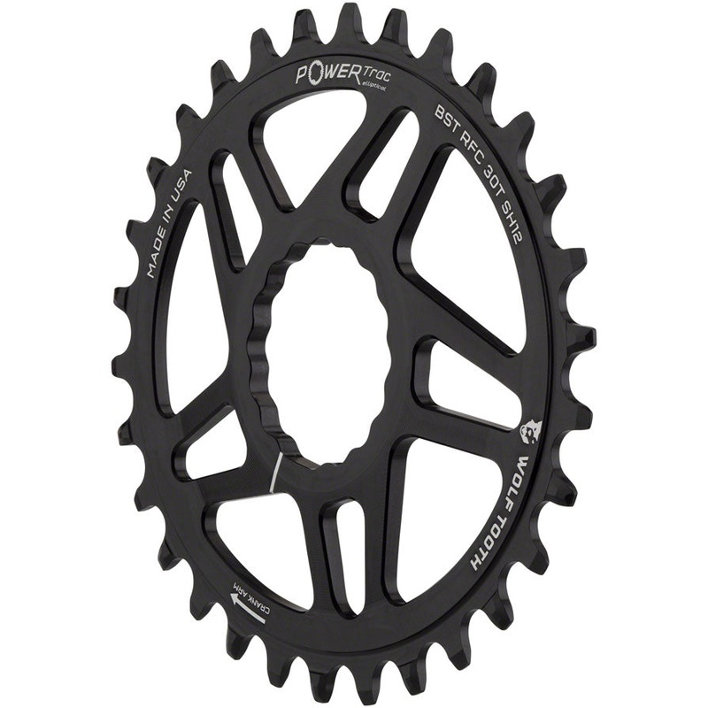 Wolf Tooth Elliptical Direct Mount Chainring – 32t, RaceFace CINCH Boost, Drop-Stop ST for Shimano 12 Speed HG+, Black