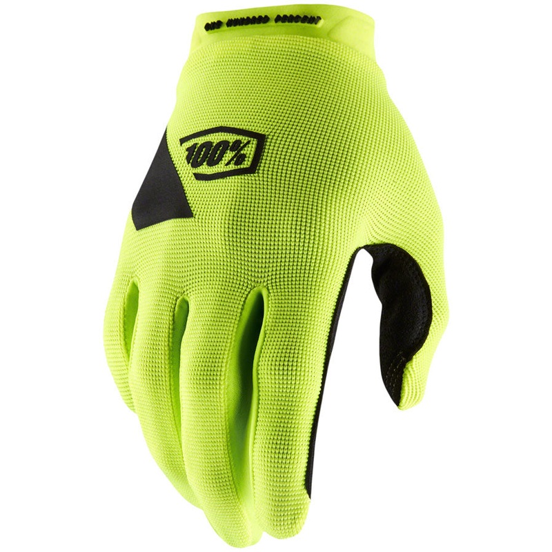 100% Ridecamp Gloves – Flourescent Yellow/Black Full Finger Womens Medium