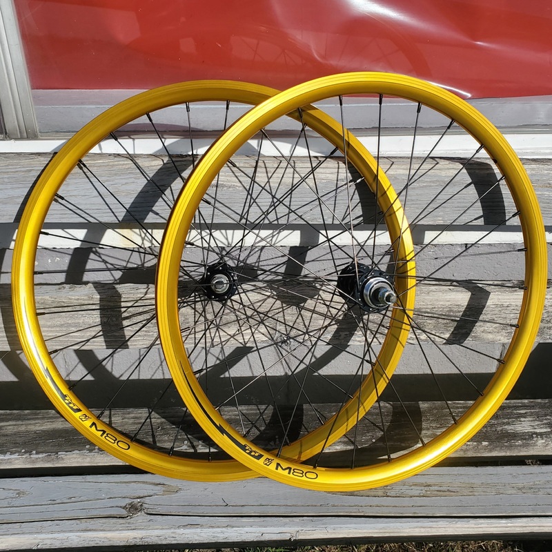 24″ TNT M80X Freewheel BMX Wheelset – Pair – Gold