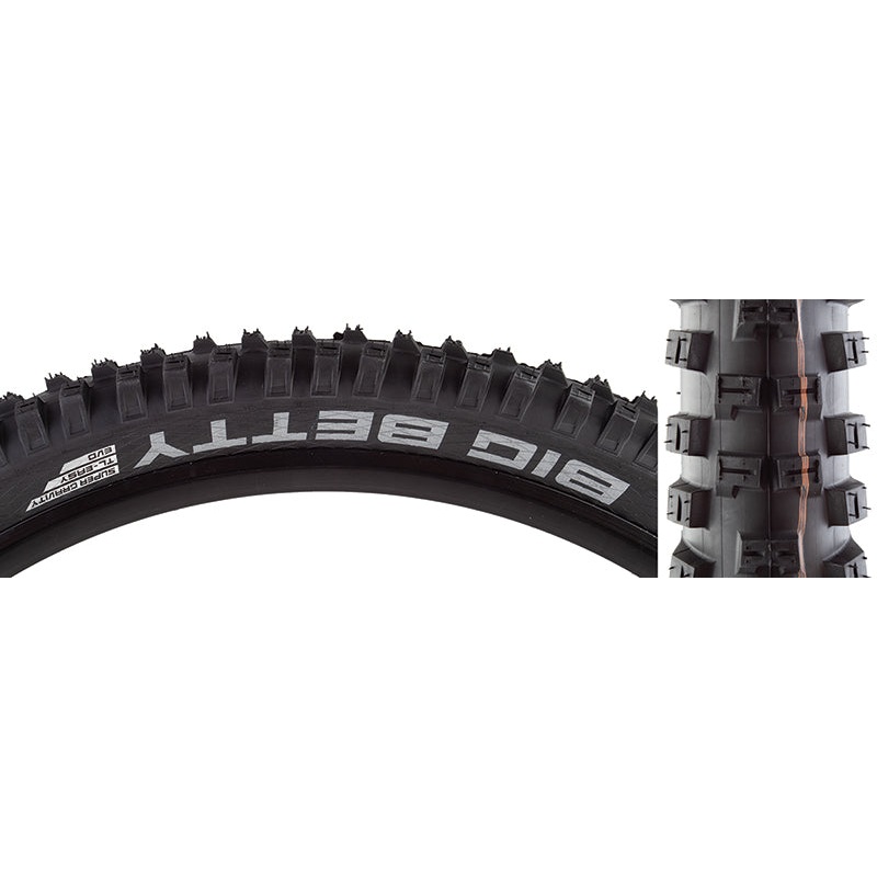 Schwalbe Big Betty Tire – 27.5 x 2.6″ Tubeless Folding BLK Evolution Line Addix Soft Super Gravity