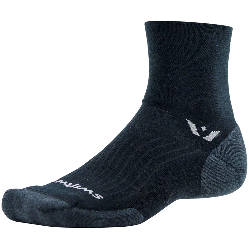 Swiftwick Pursuit Four Wool Socks – 4″ Black Small