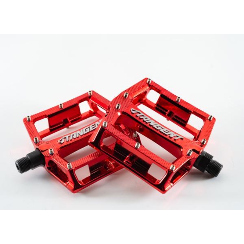 Tangent Platform Pedals-Red Chrome