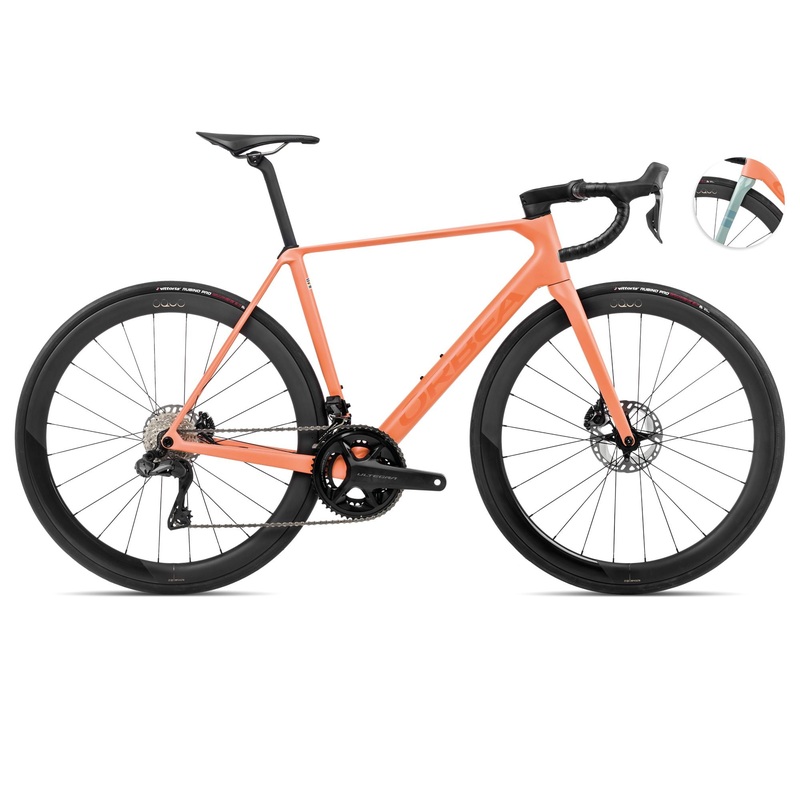2024 Orbea ORCA M20iLTD Racing Road Bike – 60cm, Orange Cloud (Matte) – Stone Blue (Matte-Gloss)