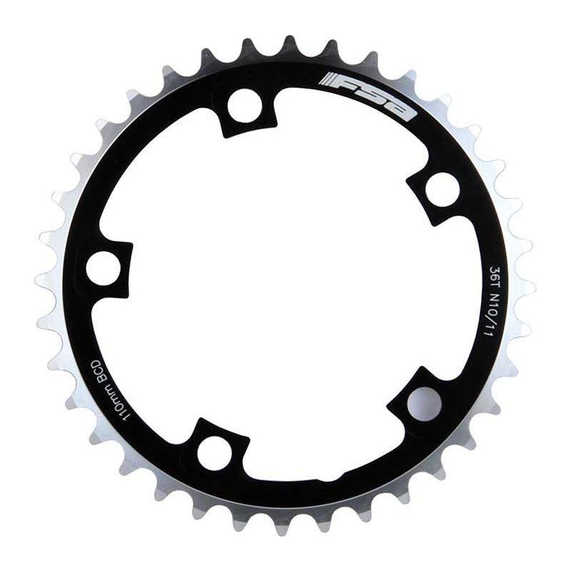 FSA, 36T, 10/11sp., BCD: 110mm, 5 Bolts, Pro Road, Intrieur Chainring, For Road double, Aluminum, Black, 371-0236A